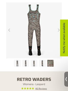 Retro Leopard-Print Women's Waders with Teal Trim